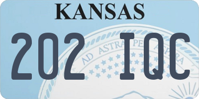 KS license plate 202IQC