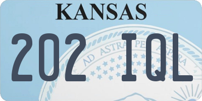 KS license plate 202IQL