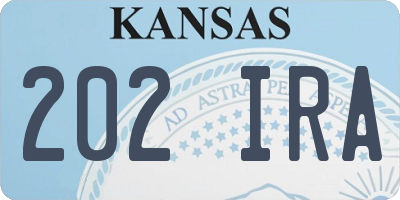 KS license plate 202IRA