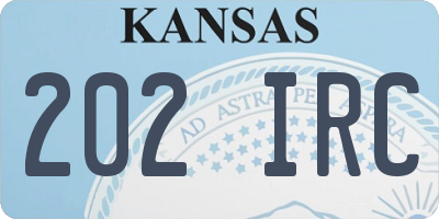 KS license plate 202IRC