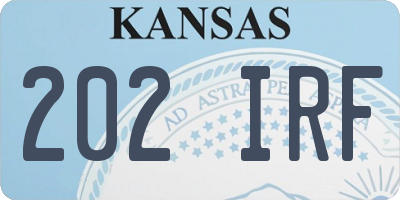 KS license plate 202IRF