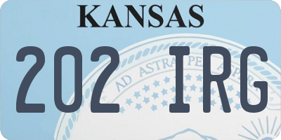 KS license plate 202IRG
