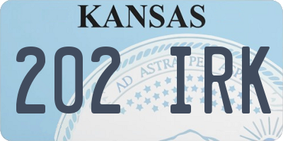 KS license plate 202IRK
