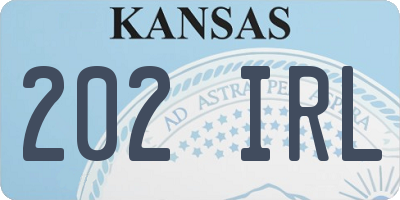 KS license plate 202IRL