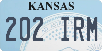 KS license plate 202IRM