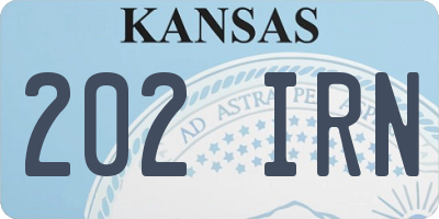 KS license plate 202IRN