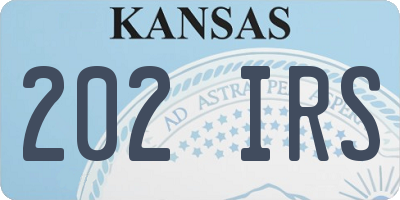 KS license plate 202IRS