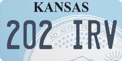 KS license plate 202IRV
