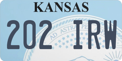 KS license plate 202IRW