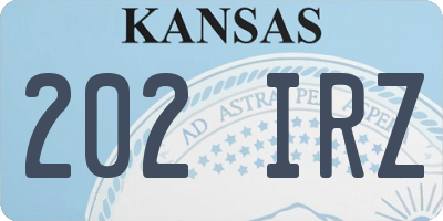 KS license plate 202IRZ