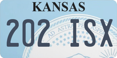 KS license plate 202ISX
