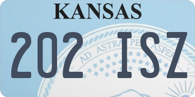 KS license plate 202ISZ
