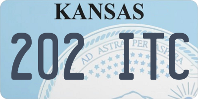 KS license plate 202ITC