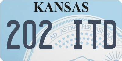 KS license plate 202ITD