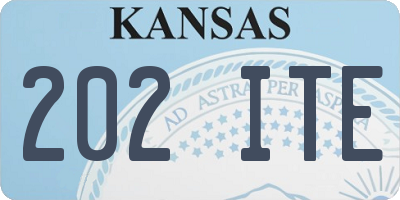 KS license plate 202ITE
