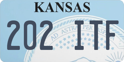 KS license plate 202ITF