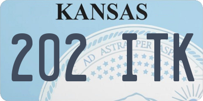 KS license plate 202ITK