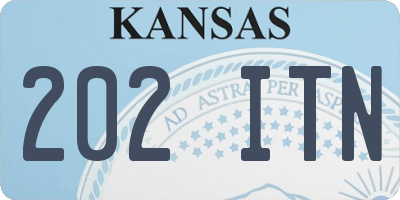 KS license plate 202ITN
