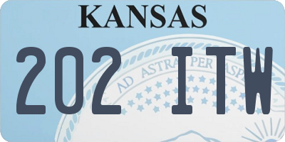 KS license plate 202ITW