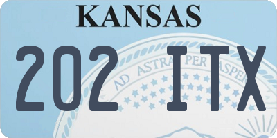 KS license plate 202ITX