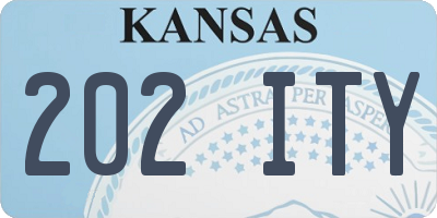 KS license plate 202ITY