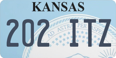KS license plate 202ITZ