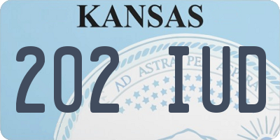 KS license plate 202IUD