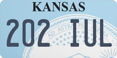 KS license plate 202IUL