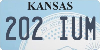 KS license plate 202IUM