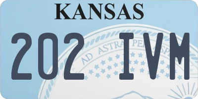 KS license plate 202IVM