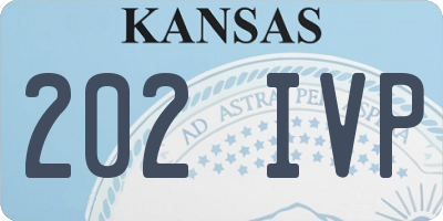 KS license plate 202IVP