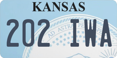KS license plate 202IWA