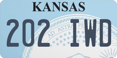 KS license plate 202IWD