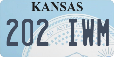 KS license plate 202IWM