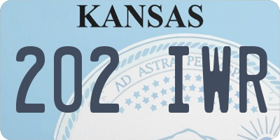KS license plate 202IWR