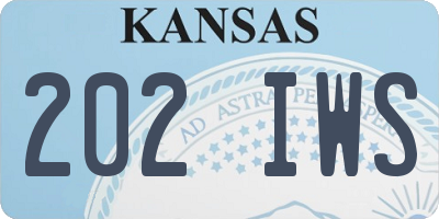KS license plate 202IWS