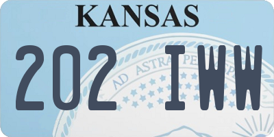 KS license plate 202IWW