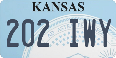 KS license plate 202IWY