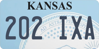 KS license plate 202IXA