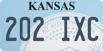 KS license plate 202IXC