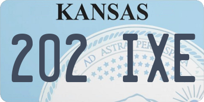 KS license plate 202IXE