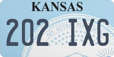 KS license plate 202IXG