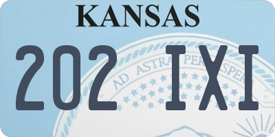 KS license plate 202IXI