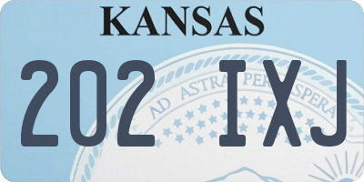 KS license plate 202IXJ