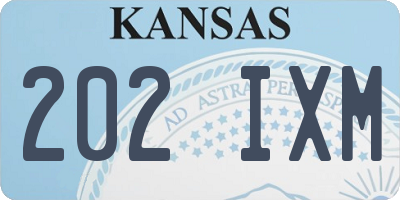 KS license plate 202IXM