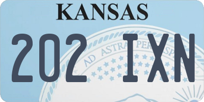 KS license plate 202IXN