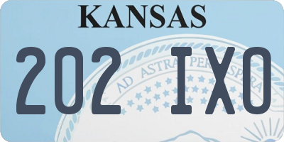KS license plate 202IXO