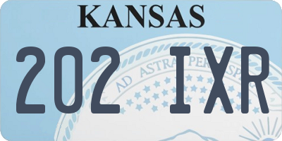 KS license plate 202IXR