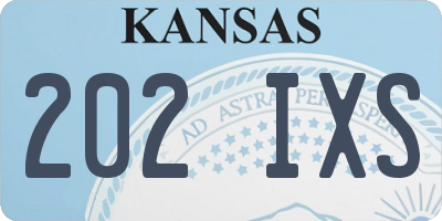KS license plate 202IXS