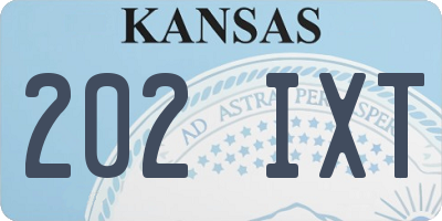 KS license plate 202IXT